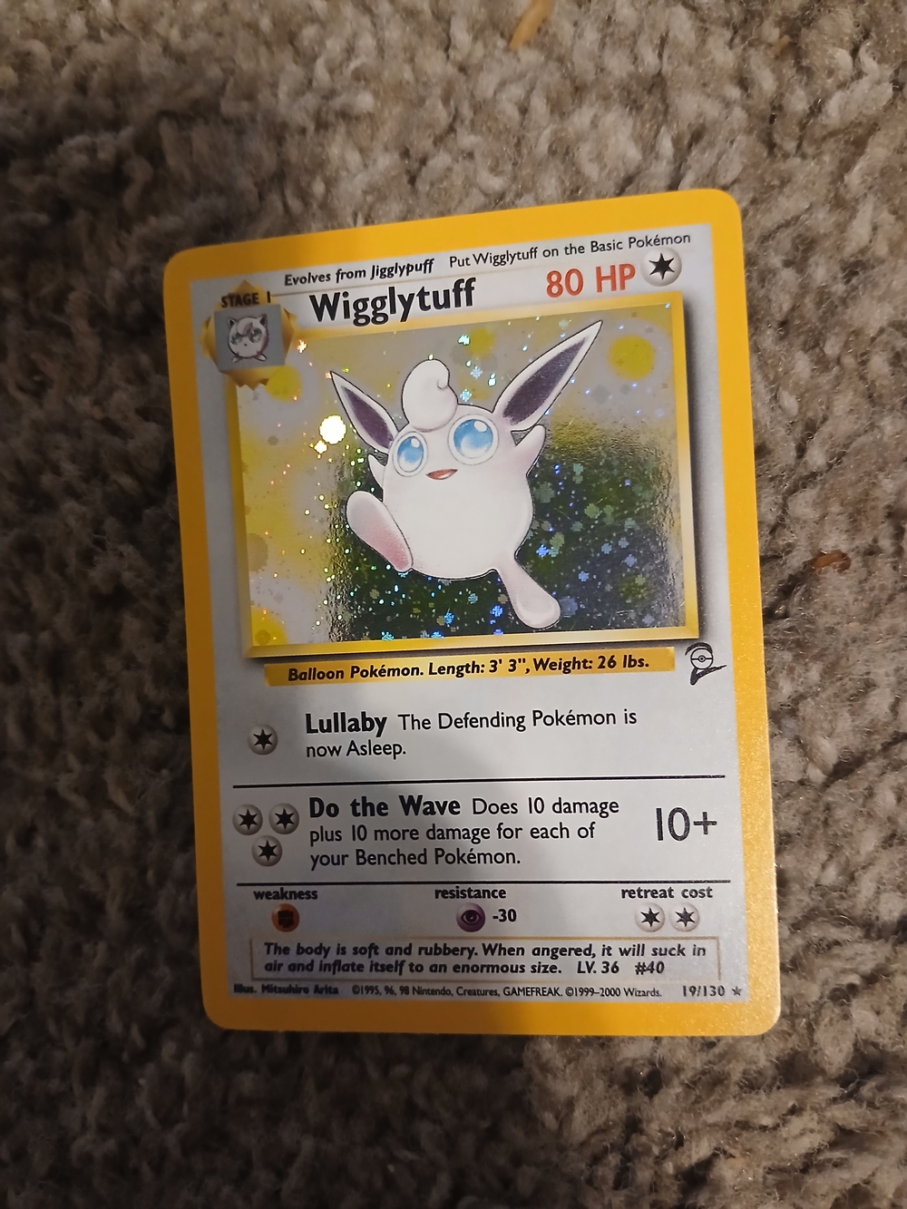 Pokemon Wigglytuff Holo Jungle Card 191/130